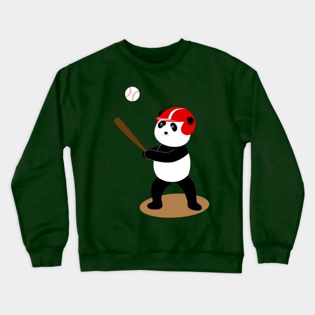 Play baseball together with a panda Crewneck Sweatshirt by grafart